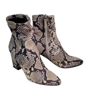 Steve Madden Elroy Snakeprint Ankle Boots Womens Size 8